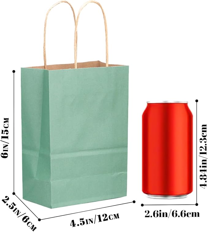 qiqee 24 Pcs Light Blue Mini Paper Gift Bags - Image 4