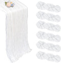 6 Pack White Cheesecloth Table Runner 10ft Boho Gauze Fabric Cheese Cloth Table by Pepmily