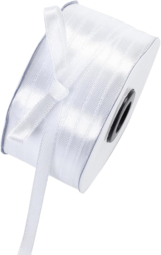 1/4 Inch White Satin Ribbon 230 Yards Bulk Fabric Ribbons by Celadora