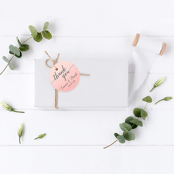 Andaz Press Personalized Blush Pink Rose Elegant Party Collection, Round Circle - Image 3