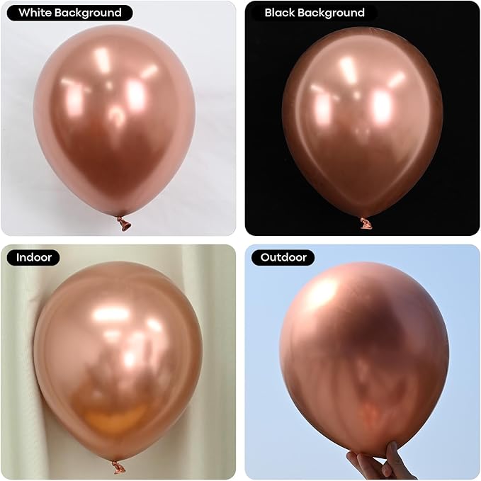 Togvu Retro Blush Pink Balloons, 60 Packs 12 Inch Dusty Pink Metallic Chrome - Image 9