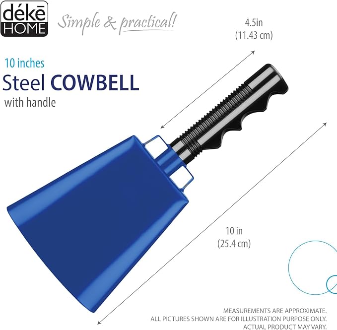 Deke Home - 2 Pack 10 Inch Steel Cowbells - Image 2