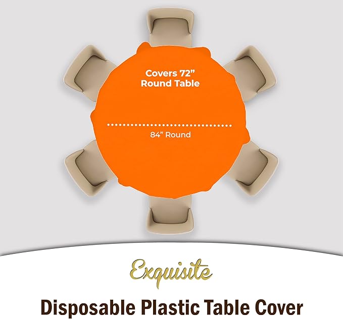 Exquisite 12-Pack Premium Plastic 84-Inch Round Tablecloth - Image 4