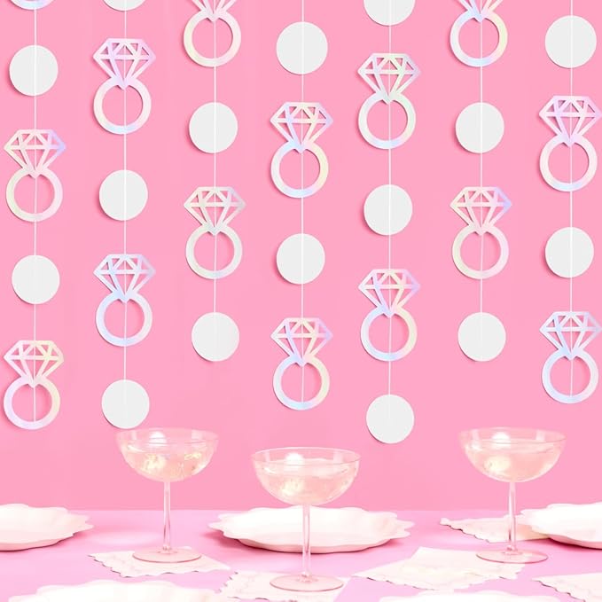 xo, Fetti Iridescent Engagement Ring Garland by xoFetti