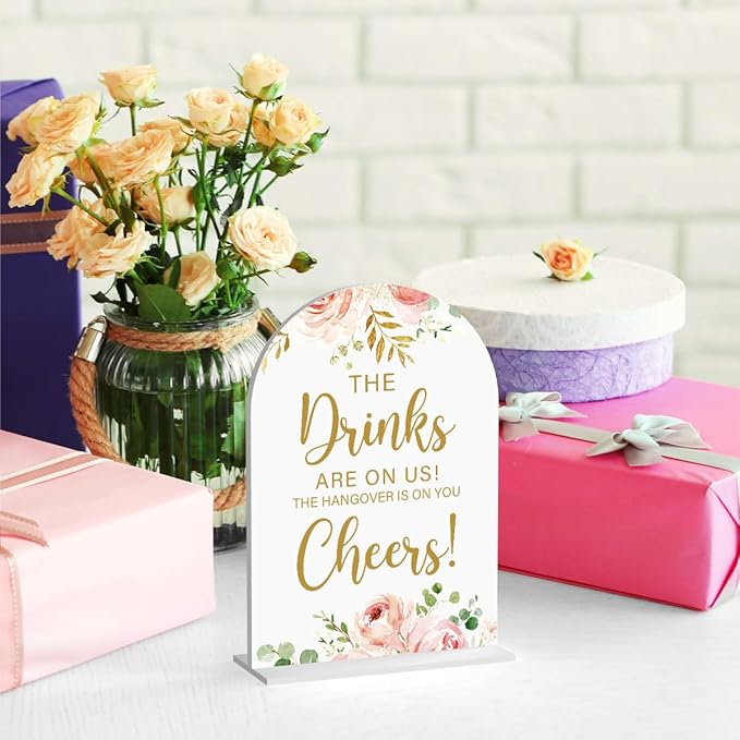 Acrylic Wedding Signs, Bridal Shower Decorations, The Drinks Signs - Image 4