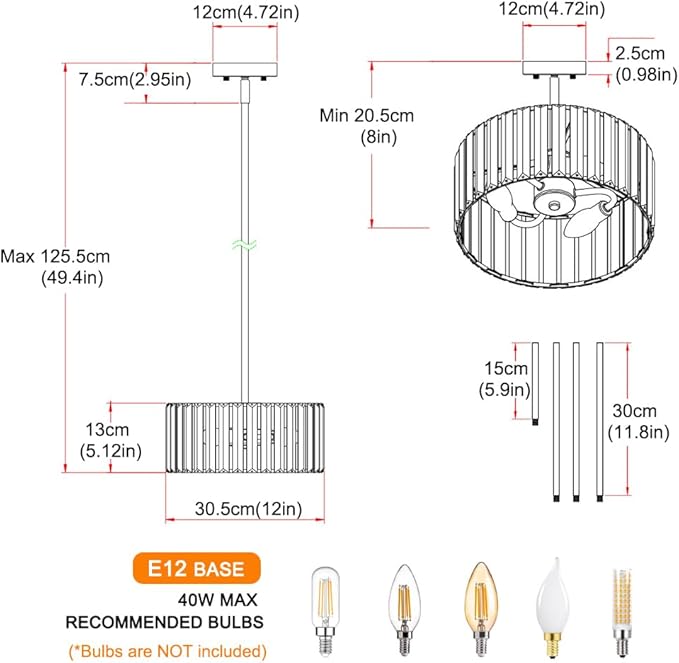 Modern Crystal Chandelier for Dining Room, Chrome Semi Flush Mount Ceiling - Image 7