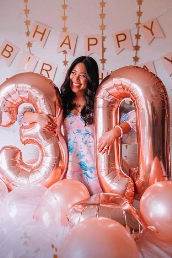 Large 40 Inch Rose Gold 3 Number Balloon, 3 13 23 30 33 36 38 Rose Gold - Image 7