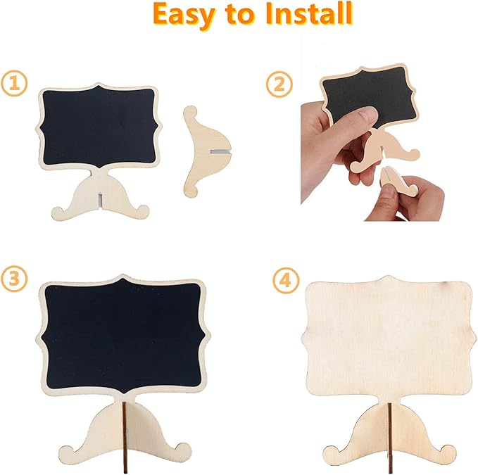 Reusable 20 Pcs Mini Chalkboard Signs - Image 3