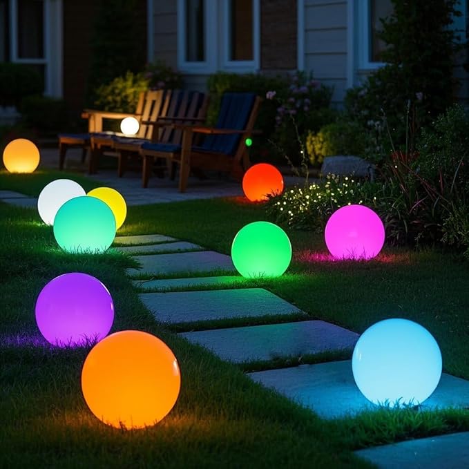 10-Inch LED Ball Light, Rechargeable Dimmable LED Glowing Orb Light w/Remote - Image 6