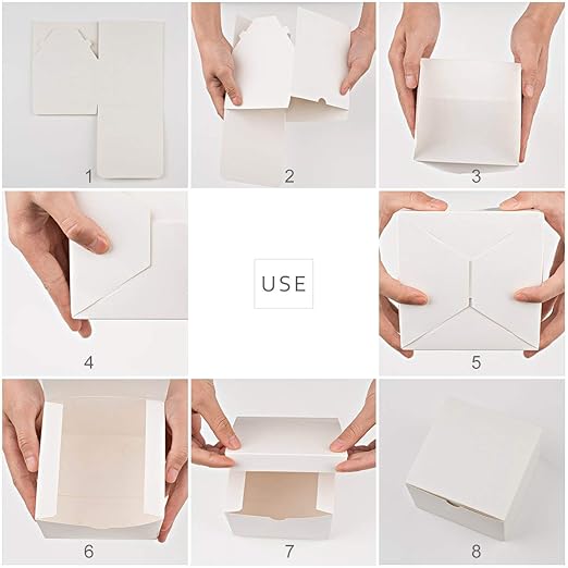 MESHA Small White Gift Boxes 4x4x4'' 10 Pack, Gift Boxes - Image 3
