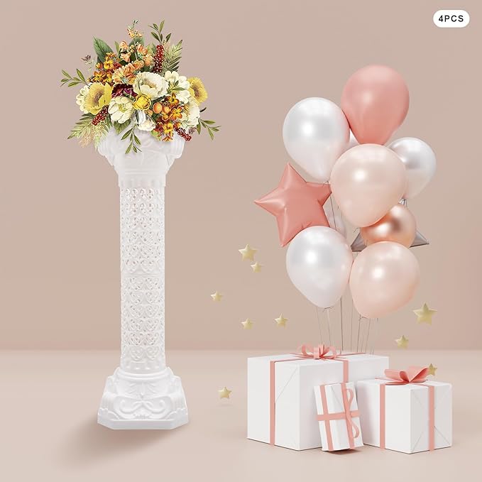 Roman Pillars Decoration Party Flower Pot Columns 10.63x34.65in Set 4Pcs Decor - Image 5
