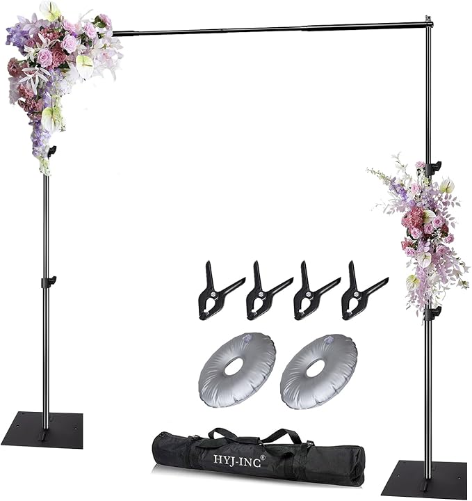 Pipe and Drape Photography Backdrop Stand Kit Adjustable Photo Background Stand by HYJ-INC