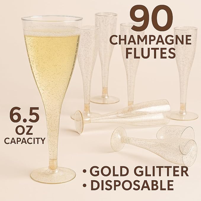 Oojami 90 Plastic 6.5 oz Disposable Champagne Flutes Ideal - Image 2