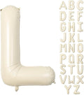 40 Inch Letter Balloons L, Big Custom A-Z Alphabet Foil Name Balloon Cream White by KAINSY