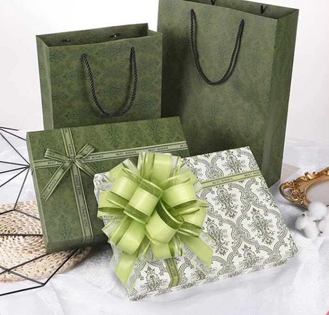 6 Count Large Pull Bows, 6 inches, Valentine's Day, Bean Green - Image 6