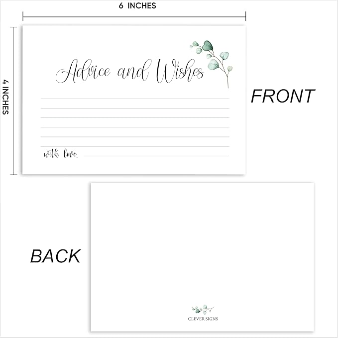 Watercolor Advice and Wishes Cards, 50 Pack, Double Sided, Heavyweight Card - Image 3