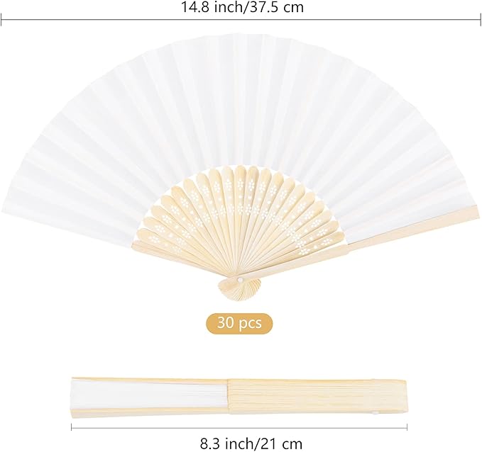 MCEAST 30 Pieces Silk Folding Fans - Image 2