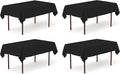 Pomp Black 60" x 84" Poplin Polyester Tablecloth | Wrinkle + Stain Resistant by POMP