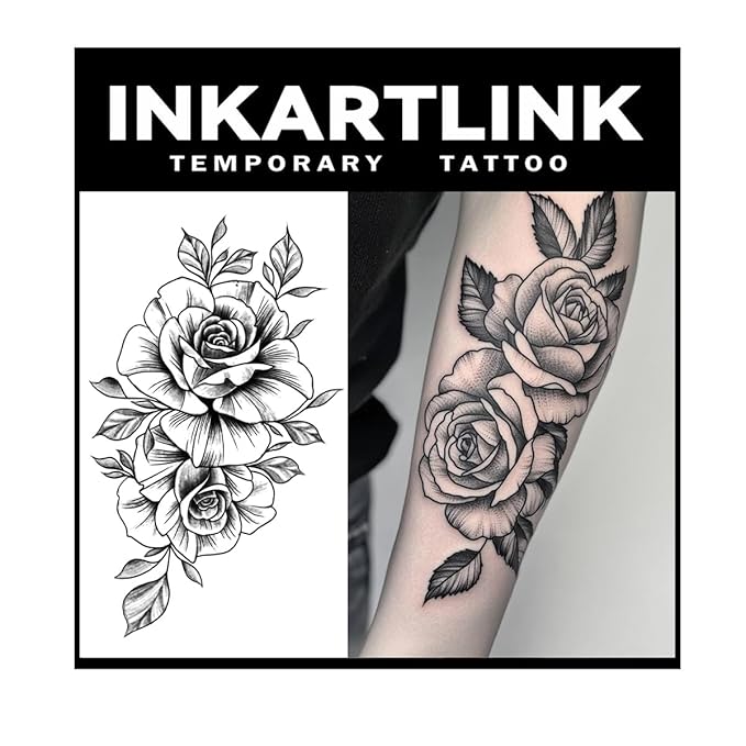 INKARTLINK Tattoo Tech, 2 Sheets Extra Large Semi Permanent Tattoo, Adult Art by INKARTLINK