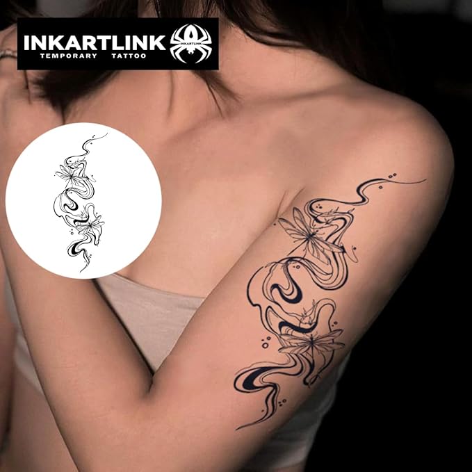 INKARTLINK Tattoo Tech, 2 Sheets Large Semi Permanent Tattoo, Temporary Tattoos - Image 2