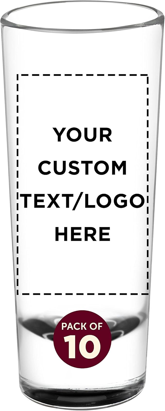 Custom Cordial Shooter Shot Glasses 2 oz. Set of 10, Personalized Bulk Pack by DISCOUNTPROMOS