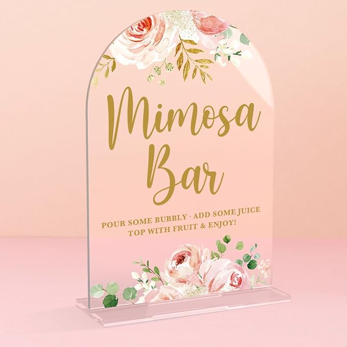 Acrylic Wedding Signs, Bridal Shower Decorations, Mimosa Bar Signs by KongMoTree