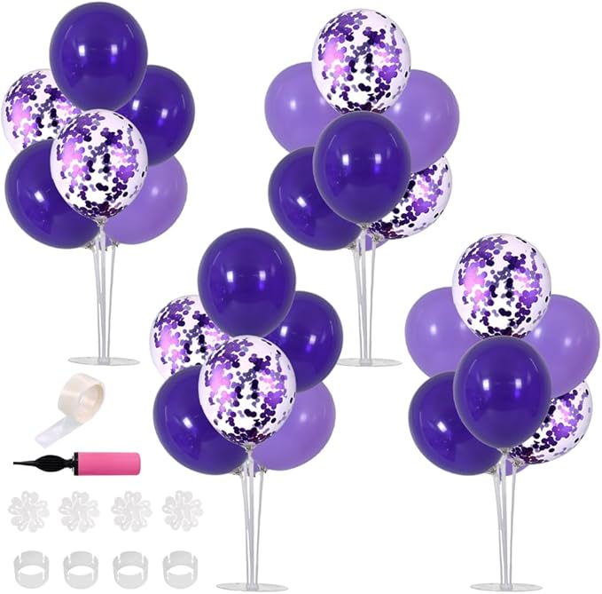 TONIFUL Purple Balloon Stand Centerpiece Table Decorations by TONIFUL