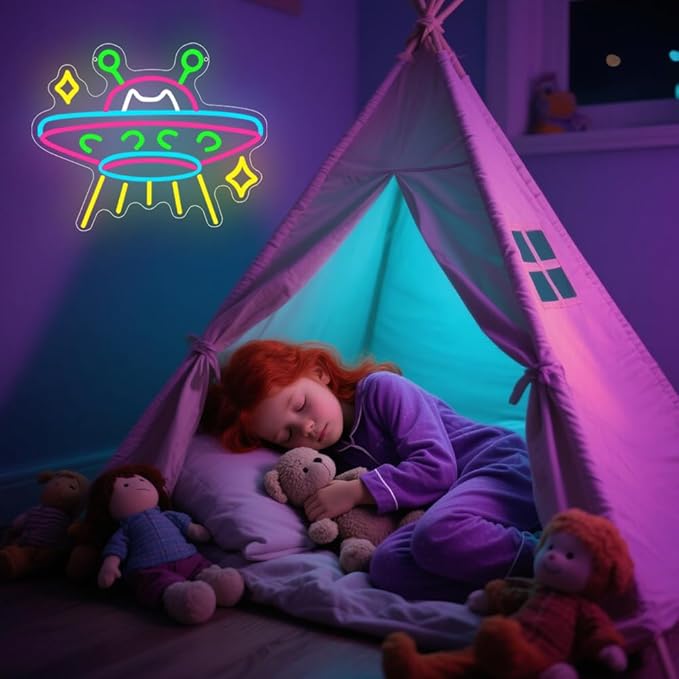 UFO Neon Sign, Cat Dimmable LED Light Signs - Image 7