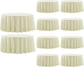 Round Tablecloth 132 Inch 10 Pack Ivory Tablecloths Washable Decorative Linen by AOCOZHomeLifeMuseum