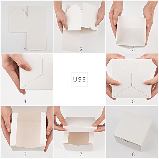MESHA Small White Gift Boxes 4x4x4'' 100 Pack, Gift Box - Image 3