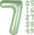 Sage Green Number 7 Birthday Balloon 40 Inch, Digital Balloons by Upgesy