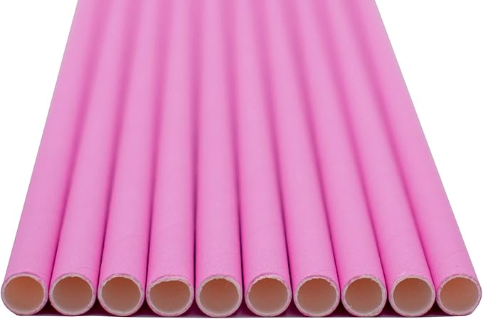 Pack of 300 Pastel Pink Biodegradable 4-Ply Paper Drinking Straws - Image 3