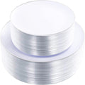 KIRE 100PCS Silver Plastic Plates by KIRE