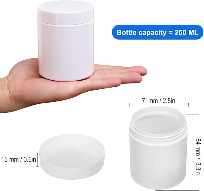 47Packs 8.8oz Plastic White Jars - Image 2