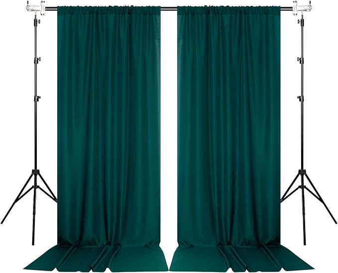 MYSKY HOME 10ft x 10ft Curtains Hunter Green Backdrop Curtains - Image 8