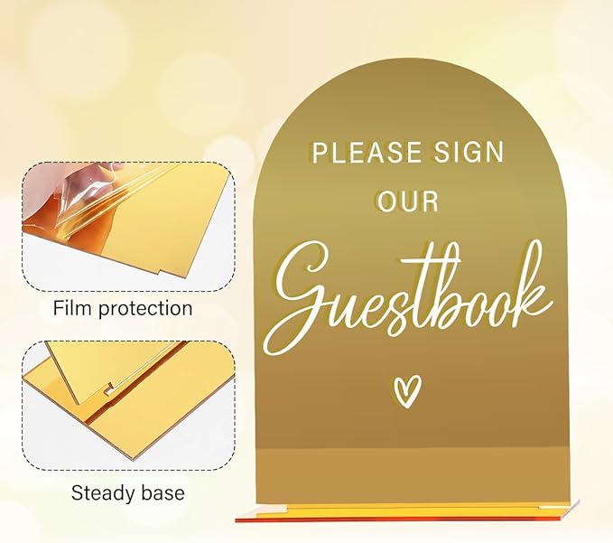 Acrylic Wedding Sign, Bridal Shower Decorations, Please Sign Our Guestbook Sign - Image 3