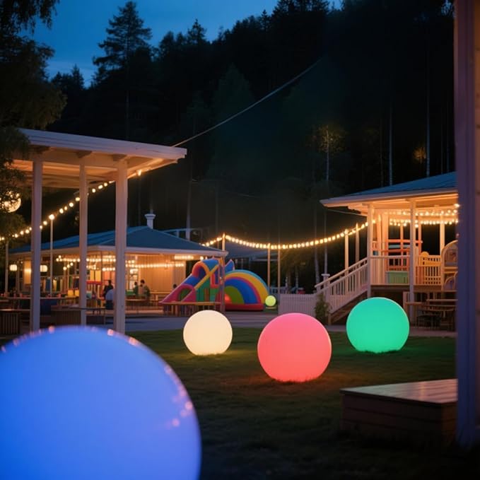16 Inch Ultra-Fun LED Ball Light, Rechargeable Globe Floor Lamp w/Remote - Image 8