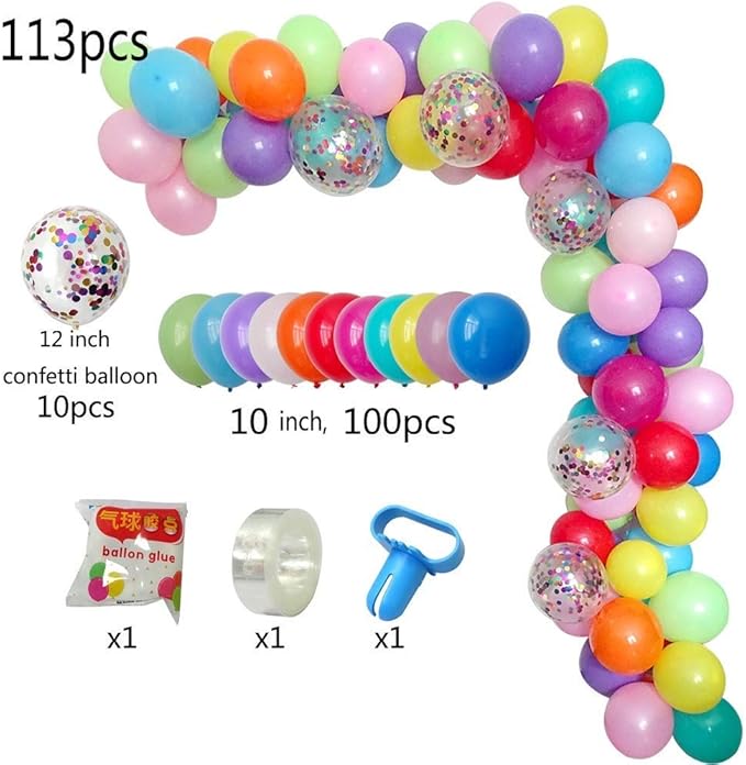 DIY Balloon Arch & Garland Kit, Colorful Confetti Balloons & Colorful Latex - Image 2