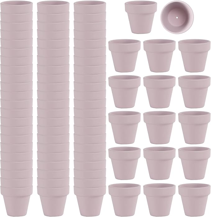 80 Pcs Small Mini Pink Clay Pots 2.1'' Terracotta Pot Clay Ceramic Pottery by FcactiTerracottaPots