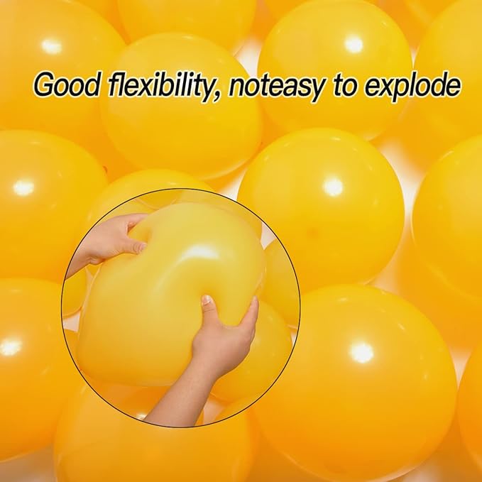 300 Pack Lemon Yellow Balloons 12 inch Mustard Yellow Latex Party Balloon Bulk - Image 3