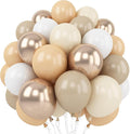 White Sand Balloons Set, 60 Packs 12 Inch Double Stuffed Beige Boho Balloons by Togvu