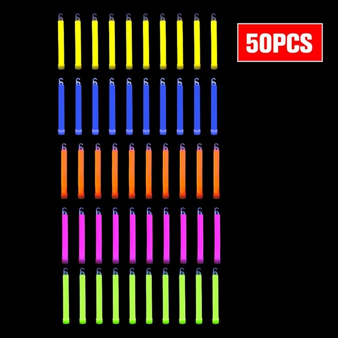 novelinks 50 Pcs 6'' Premium Glow Sticks Bulk - Image 2