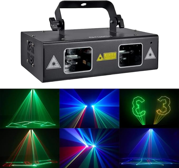 DJ Lights Party Lights, Gruolin RGB Full Color Laser Stage Light Music Sound - Image 2