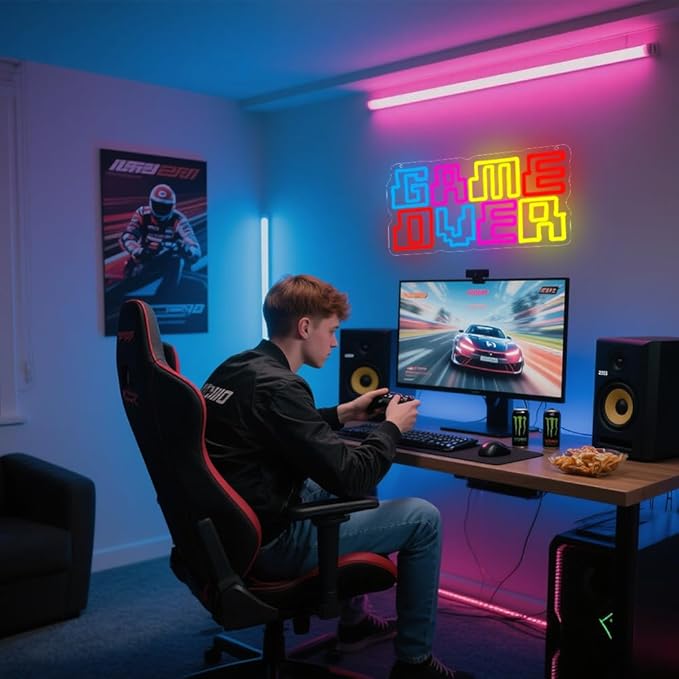 Game Room Neon Sign, Game Over Dimmable LED Light Signs - Image 7