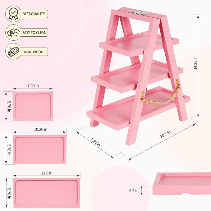 Wooden Cupcake Stand, 3 Tier Cupcake Display Stand - Image 2