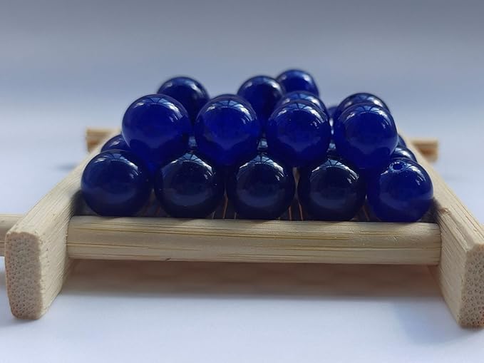 Stone Beads 10mm 60pcs Dark Blue Chalcedony Beads Round Loose Gemstones Beads - Image 2