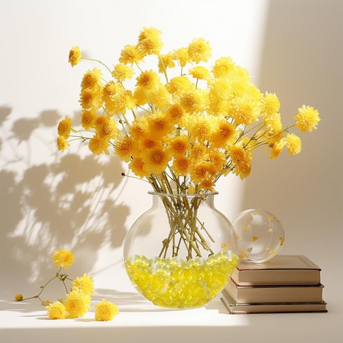 630 PCS Yellow Acrylic Flat Marbles Decorative Gems Table Confetti - Image 3