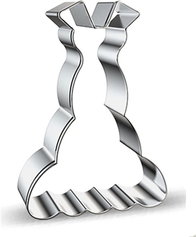 Large Size Dress Shaped Cookie Cutter, Stainless Steel Sleeveless Mermaid - Image 8