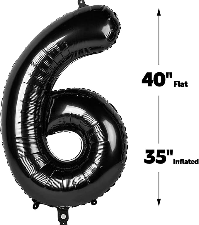 Black Number 60 Balloon 40 Inch Birthday Decorations, Anniversary and - Image 2