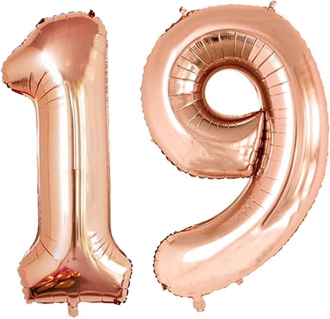 GOER Number 19 Balloons for 19th Birthday Sweet 19 Party Decorations, 42 Inch - Image 2